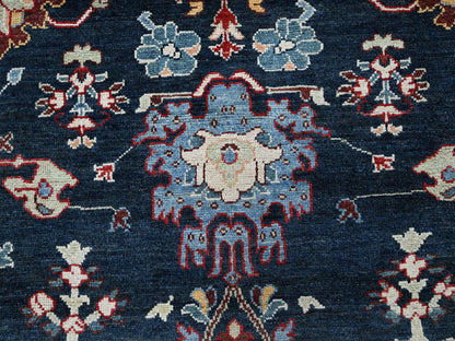 Blue 9'0" x 11'7" Heriz Hand knotted Wool Rug - Sku: O0317