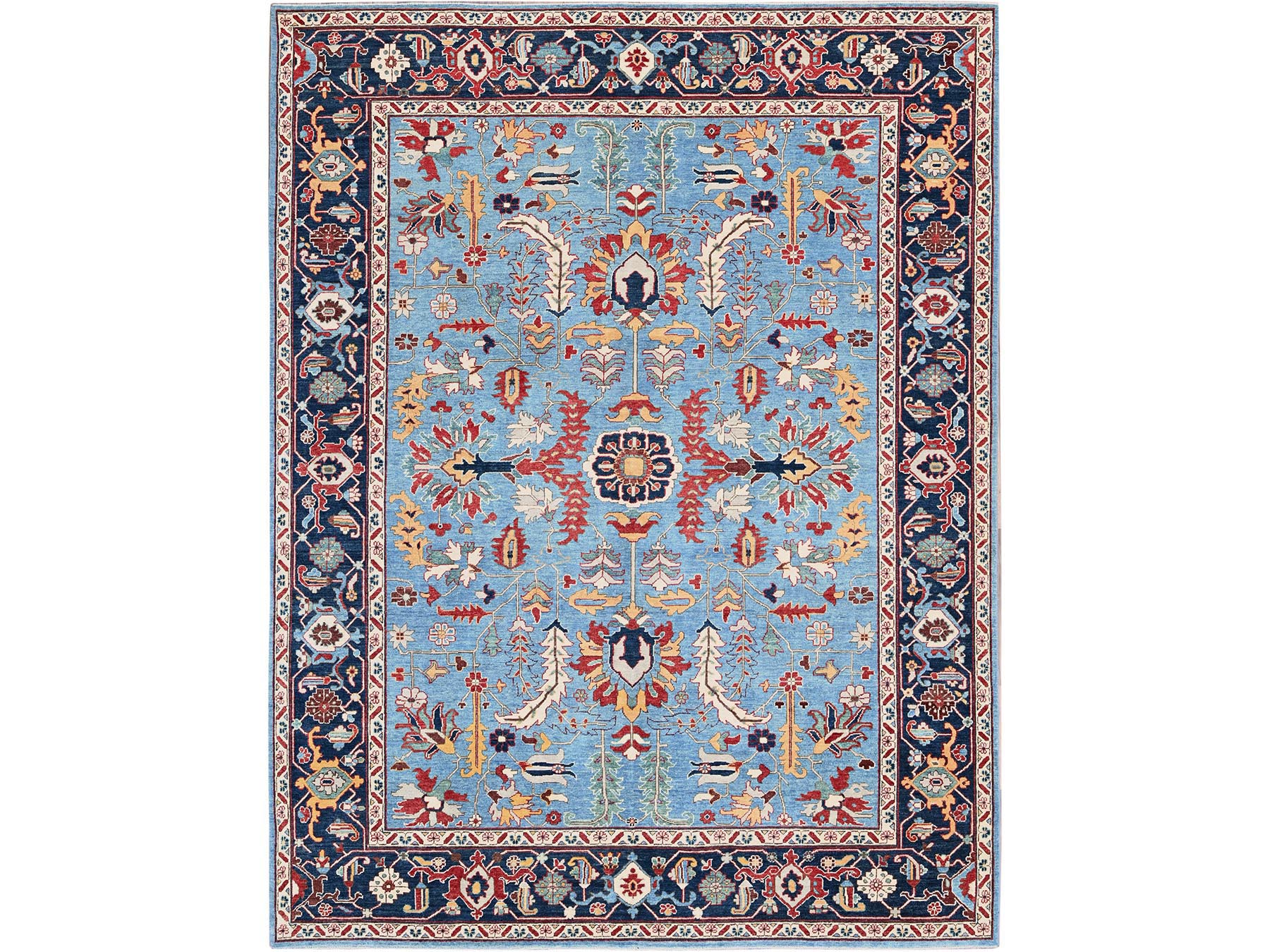 Heriz Heriz hand-knotted wool rug in Blue & Midnight Blue, 9'2" x 11'8" — SKU O0318