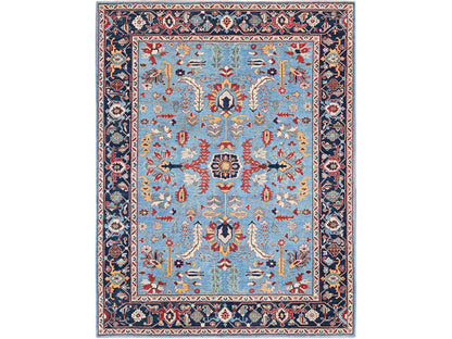 Blue 9'2" x 11'8" Heriz Hand knotted Wool Rug - Sku: O0318