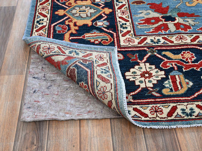 Blue 9'2" x 11'8" Heriz Hand knotted Wool Rug - Sku: O0318