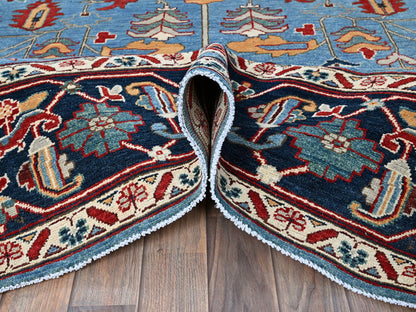 Blue 9'2" x 11'8" Heriz Hand knotted Wool Rug - Sku: O0318