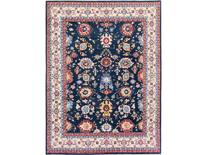 Blue 8'10" x 11'9" Kazak Hand knotted Wool Rug - Sku: O0320