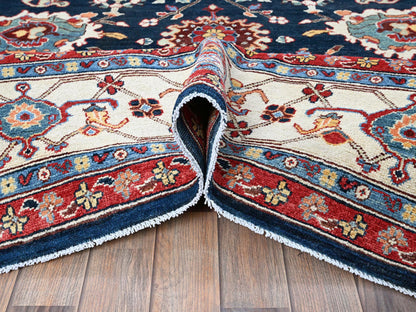 Blue 8'10" x 11'9" Kazak Hand knotted Wool Rug - Sku: O0320