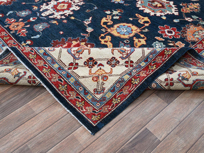 Blue 8'10" x 11'9" Kazak Hand knotted Wool Rug - Sku: O0320