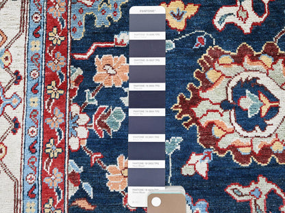 Blue 8'10" x 11'9" Kazak Hand knotted Wool Rug - Sku: O0320