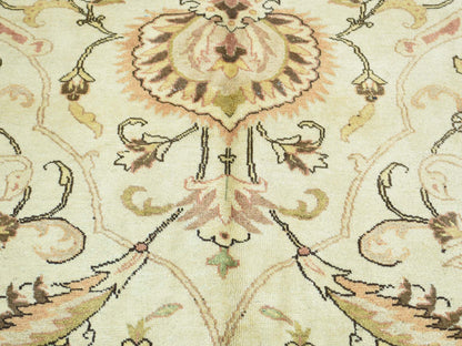 Ivory 9'8" x 12'10" Antique Hand knotted Wool Rug - Sku: O032137