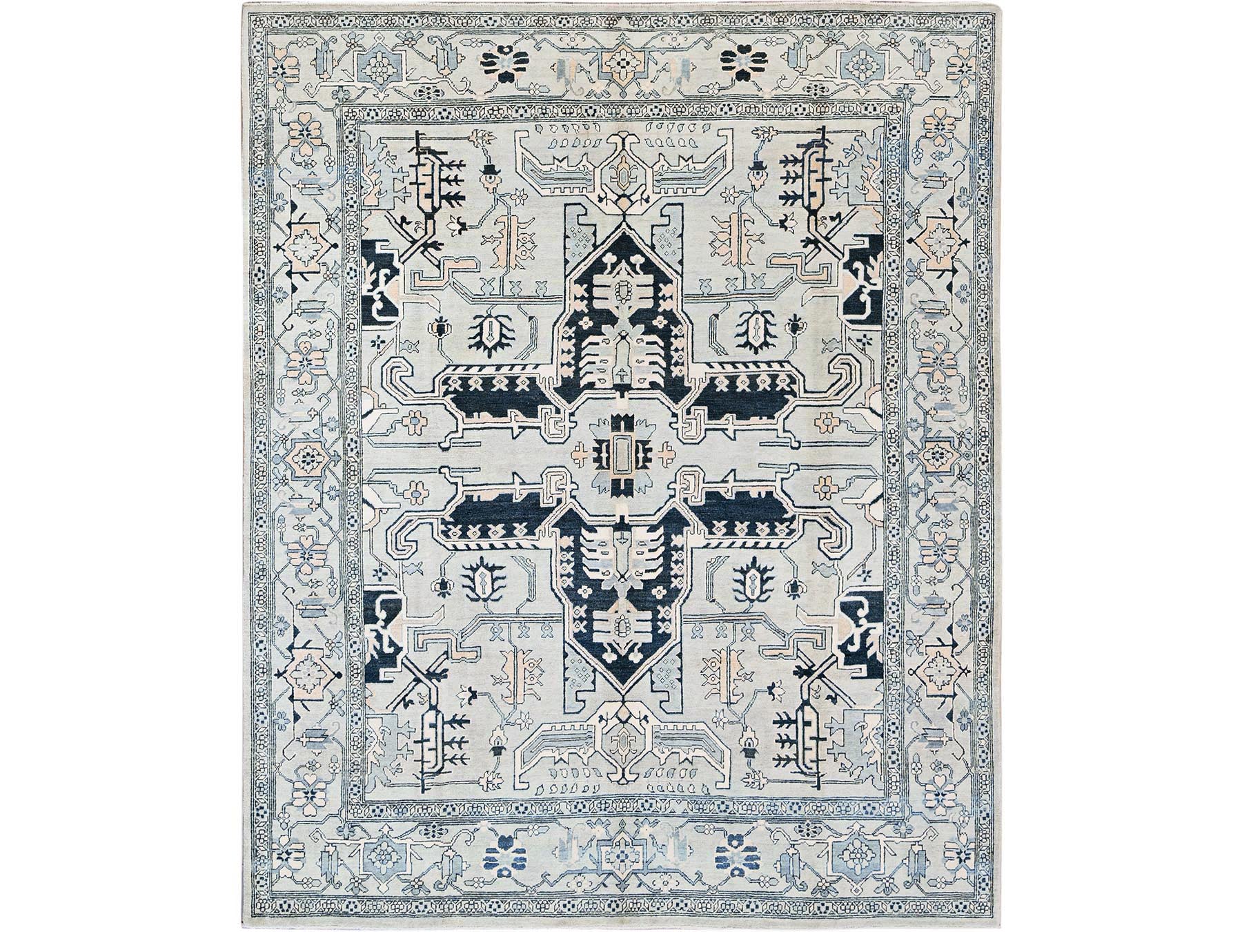Heriz Heriz hand-knotted wool rug in Gray, 8' x 9'9" — SKU O0321