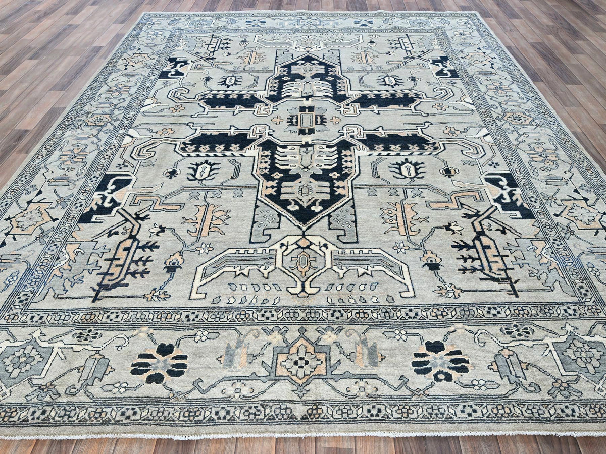 Heriz Heriz hand-knotted wool rug in Gray, 8' x 9'9" — SKU O0321 (view 2)