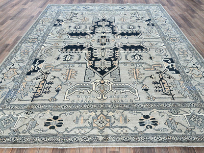 Heriz Heriz hand-knotted wool rug in Gray, 8' x 9'9" — SKU O0321 (view 2)