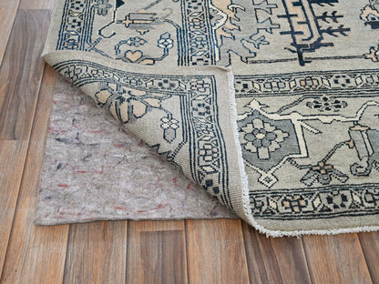 Grey 8'0" x 9'9" Traditional Hand knotted Wool Rug - Sku: O0321
