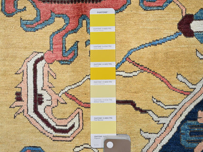 Blue 9'0" x 11'8" Heriz Hand knotted Wool Rug - Sku: O0322