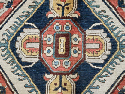 Blue 9'0" x 11'8" Heriz Hand knotted Wool Rug - Sku: O0322