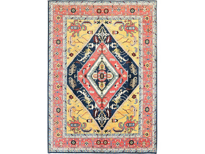 Blue 9'11" x 13'10" Heriz Hand knotted Wool Rug - Sku: O0323