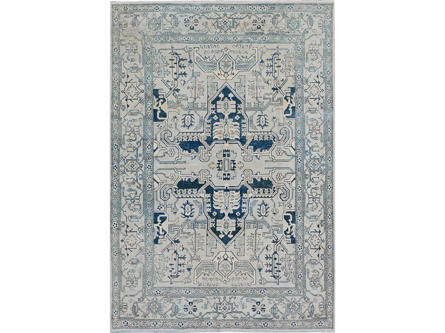 Heriz Heriz hand-knotted wool rug in Gray, 6' x 8'11" — SKU O0324