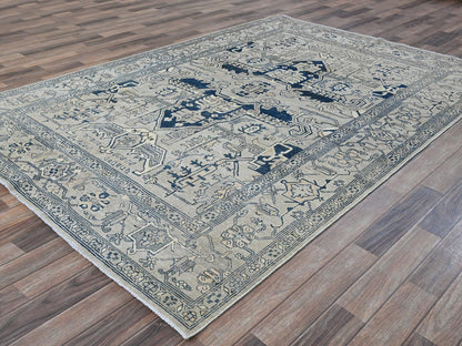 Heriz Heriz hand-knotted wool rug in Gray, 6' x 8'11" — SKU O0324 (view 4)