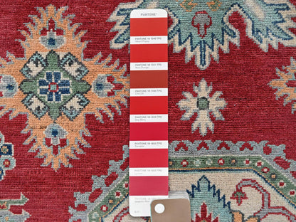 Kazak Kazak hand-knotted wool rug in Red & Ivory, 4'10" x 6'10" — SKU O0325 (view 4)