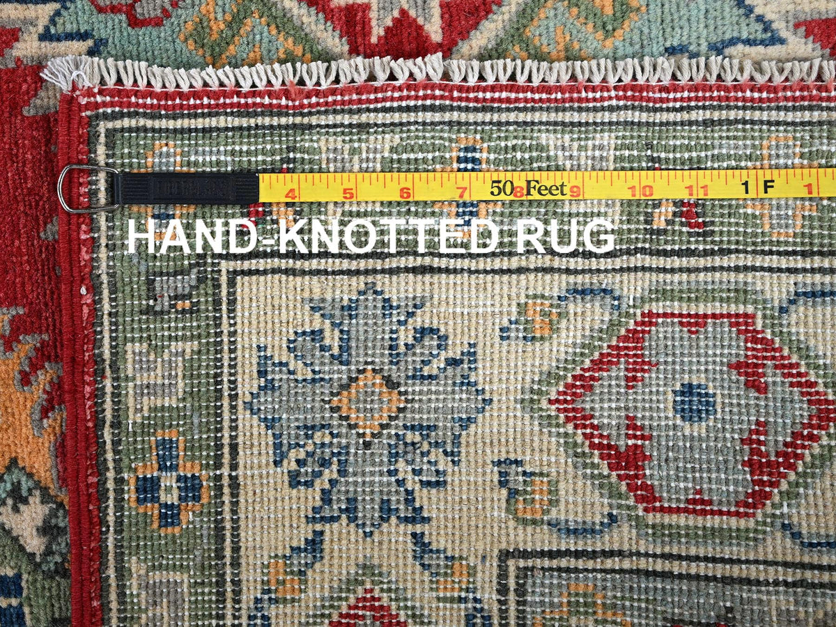 Kazak Kazak hand-knotted wool rug in Red & Ivory, 4'10" x 6'10" — SKU O0325 (view 7)