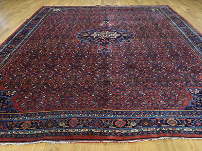 Red 10'5" x 13'9" Antique Hand knotted Wool Rug - Sku: O032840