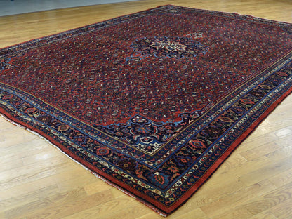 Red 10'5" x 13'9" Antique Hand knotted Wool Rug - Sku: O032840