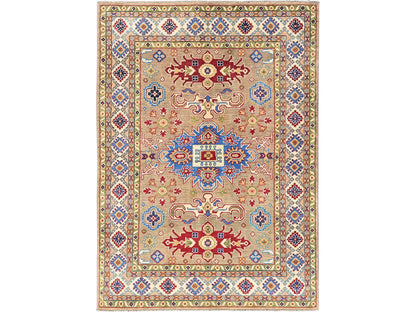Brown 4'11" x 6'9" Kazak Hand knotted Wool Rug - Sku: O0329