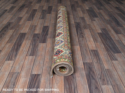 Brown 4'11" x 6'9" Kazak Hand knotted Wool Rug - Sku: O0329