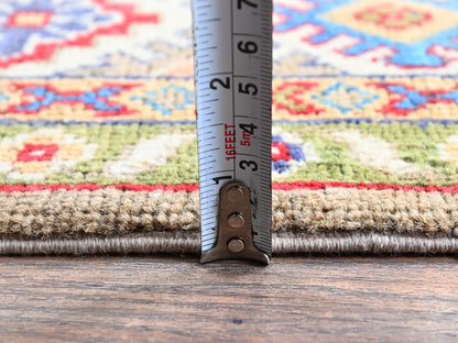 Brown 4'11" x 6'9" Kazak Hand knotted Wool Rug - Sku: O0329