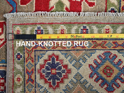 Brown 4'11" x 6'9" Kazak Hand knotted Wool Rug - Sku: O0329
