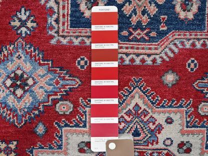 Kazak Kazak hand-knotted wool rug in Red & Ivory, 4'10" x 7' — SKU O0330 (view 4)