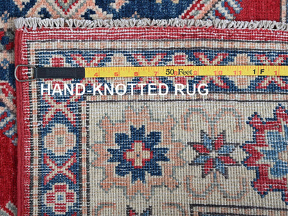 Red 4'10" x 7'0" Tribal Hand knotted Wool Rug - Sku: O0330