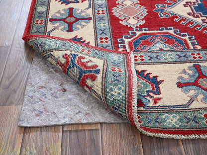 Red 5'1" x 6'9" Tribal Hand knotted Wool Rug - Sku: O0331