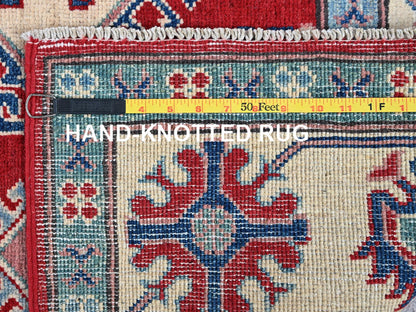 Red 5'1" x 6'9" Tribal Hand knotted Wool Rug - Sku: O0331