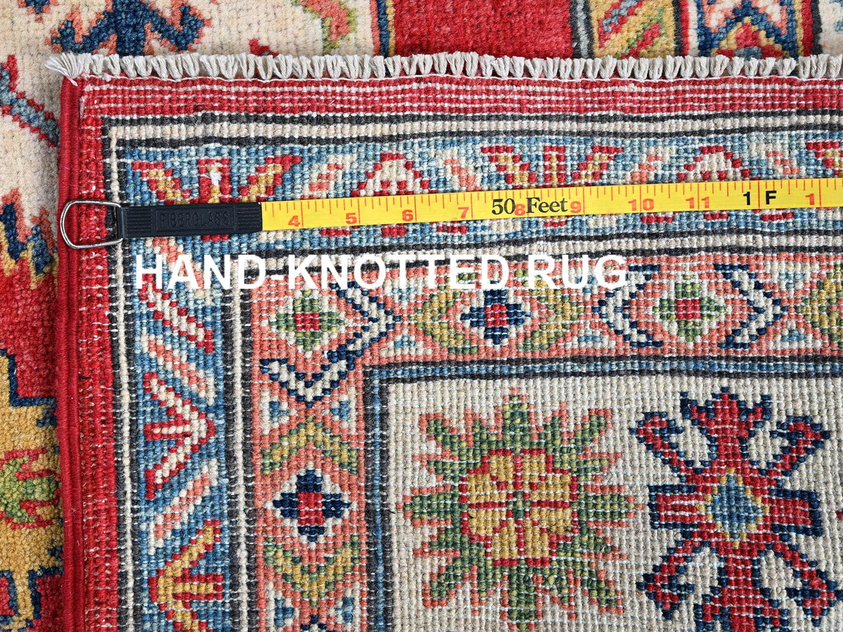 Kazak Kazak hand-knotted wool rug in Red & Ivory, 4'10" x 6'11" — SKU O0333 (view 7)