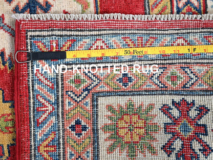 Kazak Kazak hand-knotted wool rug in Red & Ivory, 4'10" x 6'11" — SKU O0333 (view 7)