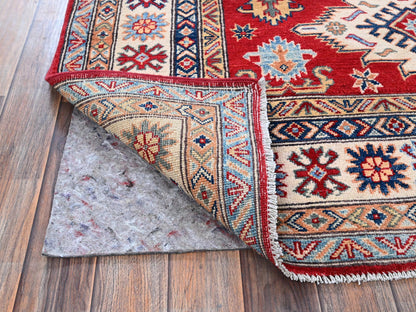 Kazak Kazak hand-knotted wool rug in Red & Ivory, 4'9" x 7'1" — SKU O0335 (view 3)