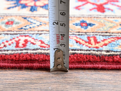 Kazak Kazak hand-knotted wool rug in Red & Ivory, 4'9" x 7'1" — SKU O0335 (view 6)