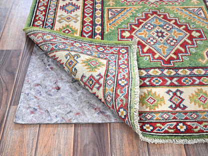 Green 3'4" x 5'0" Tribal Hand knotted Wool Rug - Sku: O0339