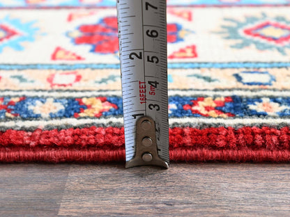 Kazak Kazak hand-knotted wool rug in Red & Ivory, 3'5" x 5' — SKU O0340 (view 6)
