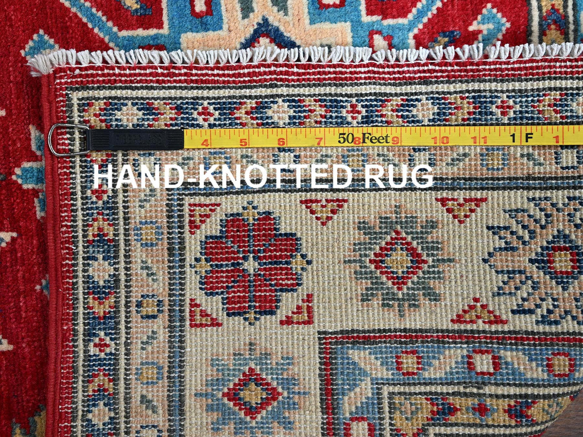 Kazak Kazak hand-knotted wool rug in Red & Ivory, 3'5" x 5' — SKU O0340 (view 7)