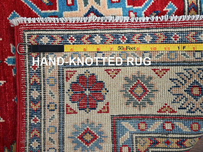 Kazak Kazak hand-knotted wool rug in Red & Ivory, 3'5" x 5' — SKU O0340 (view 7)
