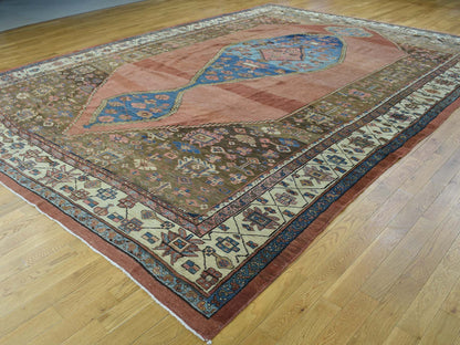 Antique hand-knotted wool rug in Brown & Ivory, 10'8" x 14'1" — SKU O034131 (view 3)