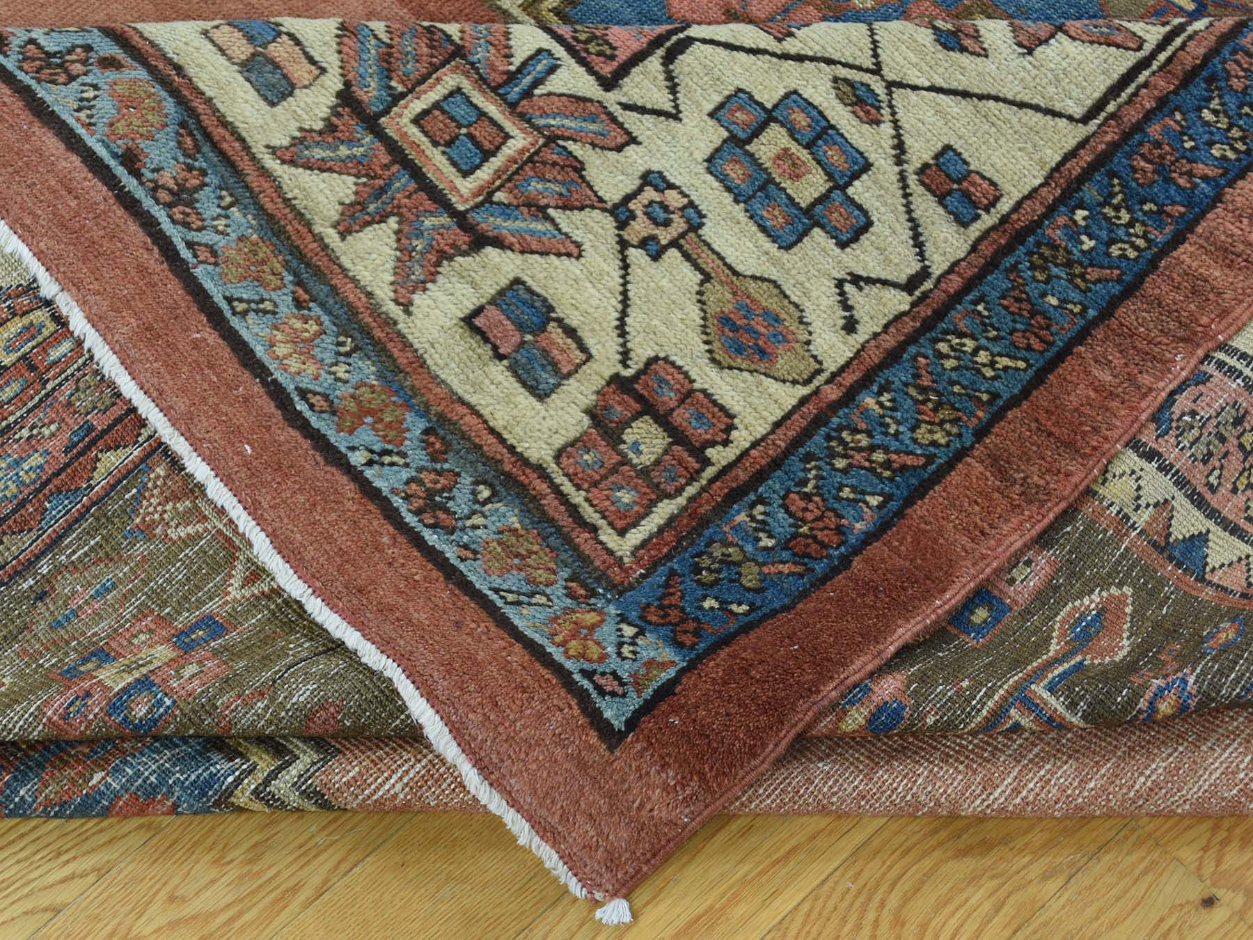 Antique hand-knotted wool rug in Brown & Ivory, 10'8" x 14'1" — SKU O034131 (view 7)