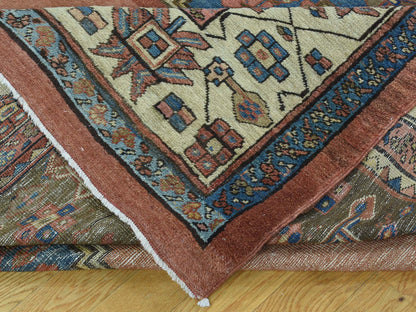 Antique hand-knotted wool rug in Brown & Ivory, 10'8" x 14'1" — SKU O034131 (view 7)