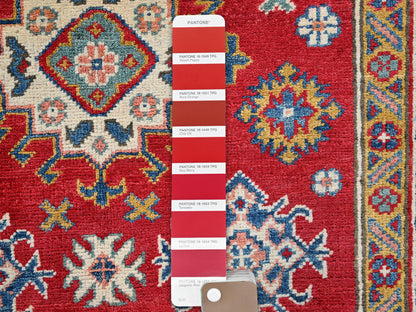 Kazak Kazak hand-knotted wool rug in Red & Blue, 3'8" x 4'10" — SKU O0341 (view 4)