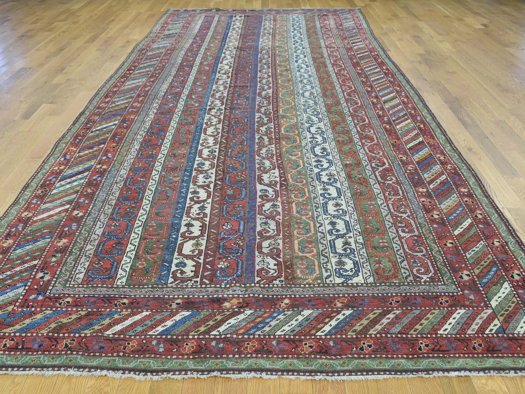 Antique hand-knotted wool runner in Multicolored, 6'5" x 15'6" — SKU O034421 (view 2)