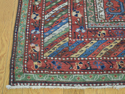Multicolored 6'5" x 15'6" Antique Hand knotted Wool Rug - Sku: O034421