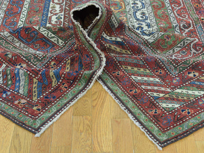 Multicolored 6'5" x 15'6" Antique Hand knotted Wool Rug - Sku: O034421