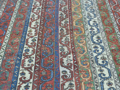 Multicolored 6'5" x 15'6" Antique Hand knotted Wool Rug - Sku: O034421