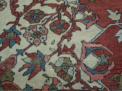 Red 9'0" x 11'3" Antique Hand knotted Wool Rug - Sku: O034425