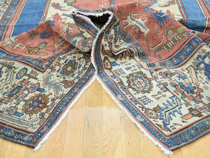 Red 8'4" x 14'0" Antique Hand knotted Wool Rug - Sku: O034427