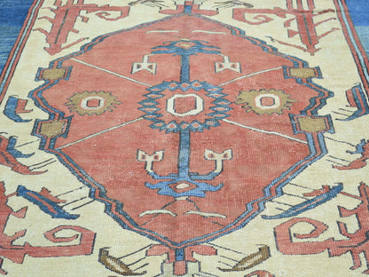 Red 8'4" x 14'0" Antique Hand knotted Wool Rug - Sku: O034427